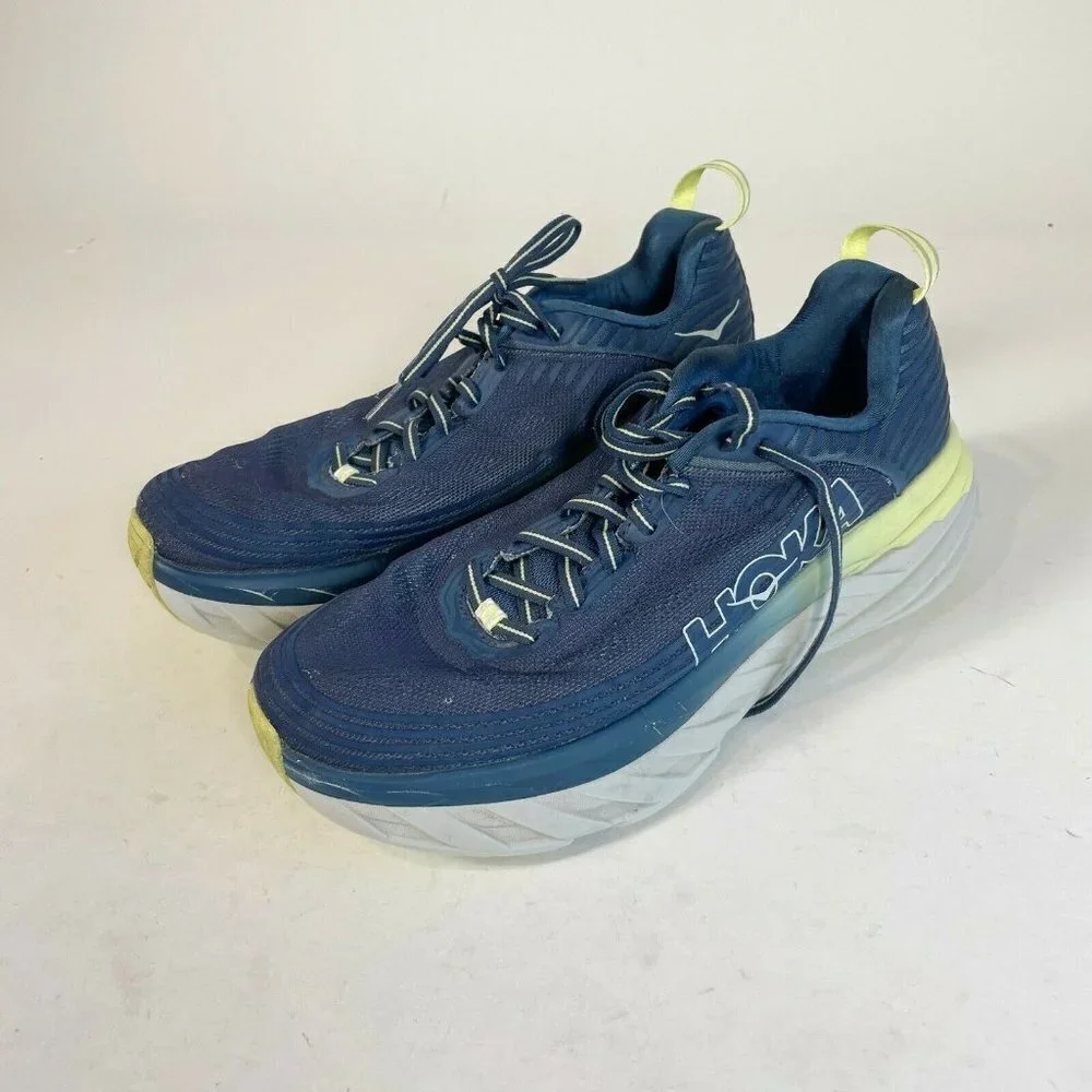 Hoka One One Womens Bondi 6 Running‎ Sneakers Blue Sz 10 Rubber Athletic 1019270